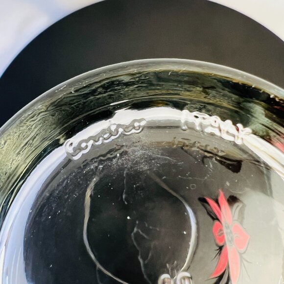 Cerve Devalbor Italy Vintage Glass Juice Pitcher Glasses Rose Pink Floral - Picture 10 of 11